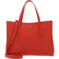 Coccinelle Leren Handtas Schoudertas Swap Handbag Grained Leather Tangerine Oranje