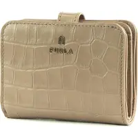 Furla Leren Portemonnee Camelia Compact Wallet Greige Lichtbruin