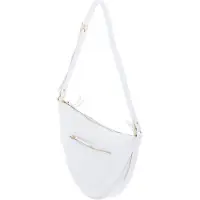 Coccinelle Leren Schoudertas snuggle Shoulderbag Double Grainy Leather Bril. Wh / Cela. Gr Wit