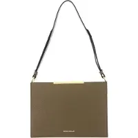 Coccinelle Leren Schoudertas Delices Flat Shoulder Bag Moss Green Groene