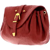Coccinelle Leren Schoudertas Alegoria Ostric Handbag Acero Donkerrood