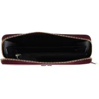 DKNY Leren Portemonnee Milan Tie Zip Around Wallet Burgundy Wijnrood