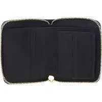 Coccinelle Leren Portemonnee Metallic Goodie Wallet Smooth Calf Leather Soft Noir Zwart