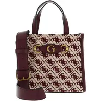 GUESS Handtas Schoudertas Izzy Two Compartment Mini Tote Merlot Logo Veelkleurig