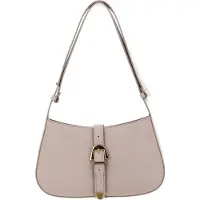 Coccinelle Leren Schoudertas Magalu Handbag Grained Leather Powder Pink Lichtgrijs