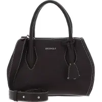 Coccinelle Leren Schoudertas Handtas Lord Handbag Grained Leather Fondant Brown Donkerbruin
