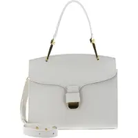 Coccinelle Leren Handtas Schoudertas Neofirenze Text Handbag Coconut Milk Crème