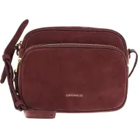 Coccinelle Leren Schoudertas Lea Suede Shoulder Bag Carruba Wijnrood