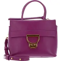 Coccinelle Leren Handtas Schoudertas Arlettis Rock Handbag Craquele Leather Dahlia Paars