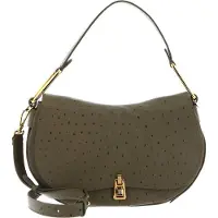 Coccinelle Leren Schoudertas Magie Ostrich Handbag Loden Olijfgroen