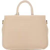 Coccinelle Leren Handtas Schoudertas Blue Handbag Toasted Beige