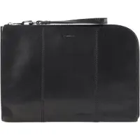 Saddler Leren Laptop hoes met laptopvak Ferdinand Laptop Sleeve Black Zwart