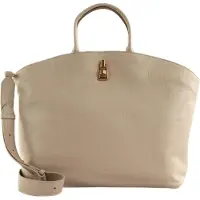 Coccinelle Leren Handtas Schoudertas Magie Soft Handbag Grained Leather Powder Pink Beige