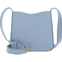 Coccinelle Leren Schoudertas Dazz Mini Bag Grained Leather Mist Blue Lichtblauw