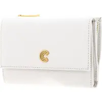 Coccinelle Leren Portemonnee Myrine Wallet Grained Leather Coconut Milk Crème