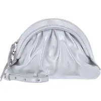 Coccinelle Leren Schoudertas Cheek Smooth Crossbody Silver Zilverkleurig