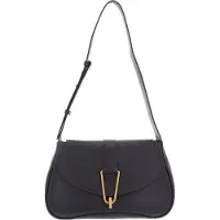 Coccinelle Schoudertas Himma Handbag Grained Leather Ardesia Donkergrijs