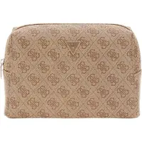 GUESS Toilettas Orlina Double Zip Cosmetic Bag Latte Logo Beige