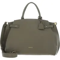 Coccinelle Leren handtas schoudertas Kliche Handbag Grained Leather Laurel Green olijfgroen