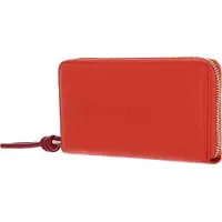 Coccinelle Leren Portemonnee Metallic Soft Wallet Grained Leather Gazpacho / Sangria Oranje