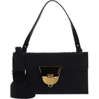 Coccinelle Leren Schoudertas Koppeling Coccinellenico Ostrich Handbag Noir Zwart