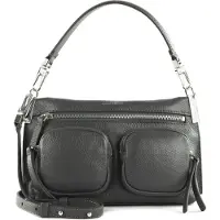 Coccinelle Leren Schoudertas Hyle Grained Leather Ardesia Donkergrijs