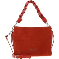 Coccinelle Leren Handtas Schoudertas Boheme Handbag Suede Grainy Leather Tangerine Oranje