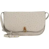 Coccinelle Leren Schoudertas Magie Ostrich Mini Crossover Bag Gelso Beige