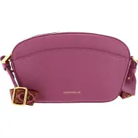 Coccinelle Leren Schoudertas Enchanteuse Mini Bag Grained Leather Pulp Pink Paars