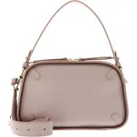 Coccinelle Leren Handtas Schoudertas Maleta Handbag Rosette Beige