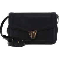 Coccinelle Leren Schoudertas Marvin Twist Textured Handbag Noir Zwart