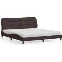 vidaXL Bed met matras "Hvar" stof donkerbruin 180x200 cm