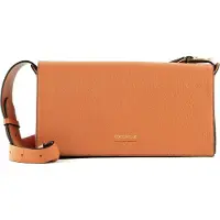 Coccinelle Leren Schoudertas Josephine Shoulder Bag Chestnut Bruine