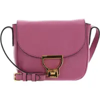 Coccinelle Leren Schoudertas Arlettis Handbag Grained Leather Pulp Pink Paars