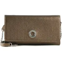 Mandarina Duck Leren Kaarthoes Schoudertas Mellow Lux Wallet Bag Bronzo Brons
