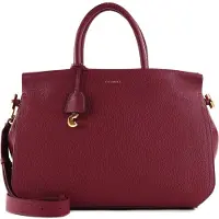 Coccinelle Leren Shopper Blue Soft Handbag Grained Leather Garnet Red (rood)paars