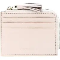 Coccinelle Leren Kaarthoes Tassel Credit Card Holder Creamy Pink Roze