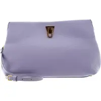 Coccinelle Leren Koppeling Schoudertas Beat Clutch Handbag Grained Leather Lavender Paars