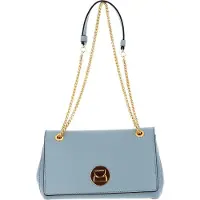 Coccinelle Leren Schoudertas Liya Shoulder Bag Cloud Blauw