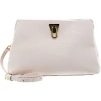 Coccinelle Leren Koppeling Schoudertas Beat Clutch Handbag Grained Leather Creamy Pink Roze