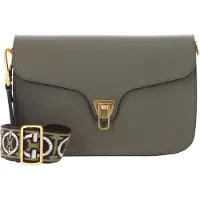 Coccinelle Leren Schoudertas Beat Soft Ribb Crossbody Bag Laurel Green Olijfgroen