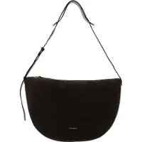 Coccinelle Leren Schoudertas Lea Suede Shoulderbag Bark Donkergroen
