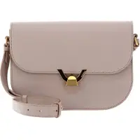 Coccinelle Leren Schoudertas Dew Handbag Grained Leather Rosette Beige
