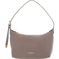 Coccinelle Leren Schoudertas Gleen Mini Bag Grained Leather Warm Taupe