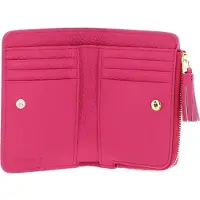 Coccinelle Leren Portemonnee Tassel Wallet New Fucsia Paars