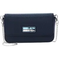 Lacoste Leren Gordeltas Schoudertas Chantaco Seasonal Belt Bag Badge Marine Panorama Blauw