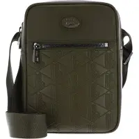 Lacoste schoudertas Nomogramme Vertical Camera Bag Ivy Green olijfgroen