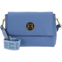 Coccinelle Leren Schoudertas Liya Signature Crossbody Bag Azul Blauw