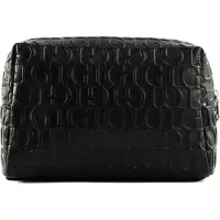 GUESS Toilettas Television Large Top Zip Cosmetic Bag Black Zwart