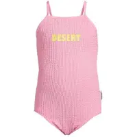 Me & My Monkey badpak met textuur en tekst roze Meisjes Polyester Tekst - maat 134/140